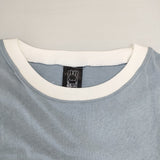 miffy 新品 65周年 刺繍 バックプリント コットン サイズF 半袖Ｔシャツ カットソー ライトブルー ホワイト レディース ミッフィー【中古】6-0627S△