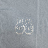 miffy 新品 65周年 刺繍 バックプリント コットン サイズF 半袖Ｔシャツ カットソー ライトブルー ホワイト レディース ミッフィー【中古】6-0627S△