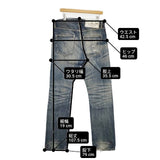 NEIGHBORHOOD ウォッシュドデニムパンツ ダメージ加工 サイズL デニムパンツ ブルー メンズ ネイバーフッド【中古】6-0726G∞