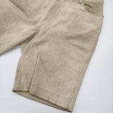 Johnbull スウェードハーフパンツ 牛革 スエード サイズ34 ショートパンツ ハーフパンツ ショーツ ベージュ メンズ ジョンブル【中古】6-0630S♪