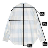 EEL Atelier Shirt マドラスチェック 定価17600円 E-21404B アトリエシャツ XS 長袖シャツ ホワイト ライトブルー メンズ イール【中古】6-0726M∞