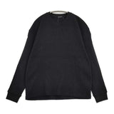 COMOLI COTTON WAFFLE L/S CREW コットンワッフル 定価28600円 D01-05041 サイズ2 長袖Ｔシャツ カットソー ロンＴ 26SS ブラック メンズ コモリ【中古】6-0616M♪