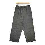 babaghuri J0561FP342 ミルコットンカーディ厚手のレディスパンツ L 定価46200円 インド製 26SS チャコールグレー レディース ババグーリ【中古】6-0616G♪