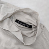 mizuiro-ind コットン ハイネックプルオーバー シアー シースルー 長袖Ｔシャツ カットソー ロンＴ ライトグレー レディース ミズイロインド【中古】6-0830M∞