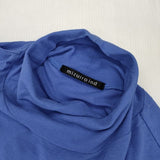 mizuiro-ind コットン ハイネックプルオーバー シアー シースルー 長袖Ｔシャツ カットソー ロンＴ ブルー レディース ミズイロインド【中古】6-0830M∞
