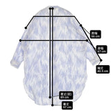 mizuiro-ind コットン プリントスタンドカラーシャツチュニック 定価18480円 ワンピース ブルー ホワイト レディース ミズイロインド【中古】6-0830M∞