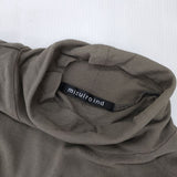 mizuiro-ind コットン ハイネックプルオーバー シアー シースルー 長袖Ｔシャツ カットソー ロンＴ グレー レディース ミズイロインド【中古】6-0830M∞