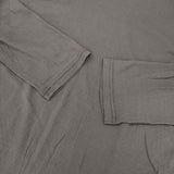 mizuiro-ind コットン ハイネックプルオーバー シアー シースルー 長袖Ｔシャツ カットソー ロンＴ グレー レディース ミズイロインド【中古】6-0830M∞