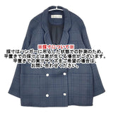 GOLDEN GOOSE イタリア製 サイズS ダブルボタン チェック コットンシルク テーラードジャケット ネイビー レディース ゴールデングース【中古】6-1017M∞