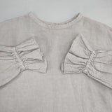 nest Robe リネン近江晒しラッフル袖2wayブラウス 後染め 01211-1104 ブラウス シャツ ベージュ レディース ネストローブ【中古】6-0727M∞
