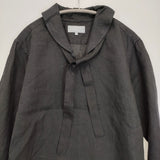 MARGARET HOWELL SHIRTING LINEN SHIRT 578-6153210 リボン付き 定価35200円 ブラウス シャツ 26SS ブラック レディース マーガレットハウエル【中古】6-0616M♪