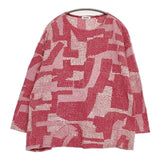 Plantation PL31JJ116 コトットンリネン 製品洗い 長袖Ｔシャツ カットソー ロンＴ レッド ホワイト レディース プランテーション【中古】6-0905M∞