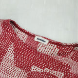 Plantation PL31JJ116 コトットンリネン 製品洗い 長袖Ｔシャツ カットソー ロンＴ レッド ホワイト レディース プランテーション【中古】6-0905M∞