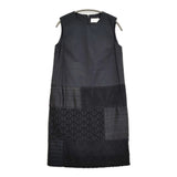 nooy カットワークレース パッチワーク ノースリーブ サイズ1 日本製 ワンピース ブラック レディース ヌーイ【中古】6-0626S♪