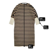 JIL SANDER イタリア製 サイズ34 コットン ボーダー 切替 ワンピース ベージュ ブラック レディース ジルサンダー【中古】6-0905M∞