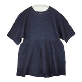 green label relaxing シアージャカードニットプルオーバー ペプラム 定価7920円 ブラウス シャツ ネイビー レディース グリーンレーベルリラクシング【中古】6-0627S△