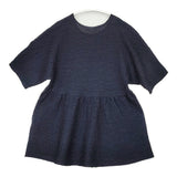 green label relaxing シアージャカードニットプルオーバー ペプラム 定価7920円 ブラウス シャツ ネイビー レディース グリーンレーベルリラクシング【中古】6-0627S△
