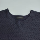 green label relaxing シアージャカードニットプルオーバー ペプラム 定価7920円 ブラウス シャツ ネイビー レディース グリーンレーベルリラクシング【中古】6-0627S△