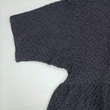 green label relaxing シアージャカードニットプルオーバー ペプラム 定価7920円 ブラウス シャツ ネイビー レディース グリーンレーベルリラクシング【中古】6-0627S△