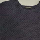 green label relaxing シアージャカードニットプルオーバー ペプラム 定価7920円 ブラウス シャツ ネイビー レディース グリーンレーベルリラクシング【中古】6-0627S△