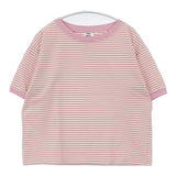 STAR&STRIPE ボーダー コットン クルーネック サイズM 半袖Ｔシャツ カットソー ピンク ホワイト レディース スターアンドストライプ【中古】6-0627S△