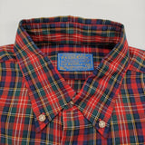 PENDLETON 70年代 USA製 サイズM BD ボタンダウン チェック ウール 長袖シャツ レッド メンズ ペンドルトン【中古】6-0918T♪