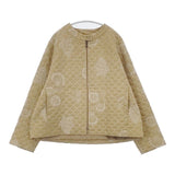LOISIR コットンリネンキルティング風刺繍ノーカラージャケット 定価61600円 ブルゾン ベージュ レディース ロワズィール【中古】6-0727M∞