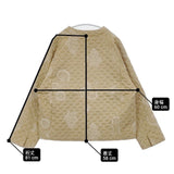 LOISIR コットンリネンキルティング風刺繍ノーカラージャケット 定価61600円 ブルゾン ベージュ レディース ロワズィール【中古】6-0727M∞