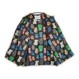 Emago 起毛ツイル ノーカラージャケット刺繍 羽織り 定価24530円 ジャケット 25AW ブラック レディース イマゴ【中古】6-0905M∞