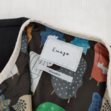 Emago 起毛ツイル ノーカラージャケット刺繍 羽織り 定価24530円 ジャケット 25AW ブラック レディース イマゴ【中古】6-0905M∞