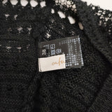 CAFUNE リネンコットン メッシュフリンジベスト 321535913 サイズ38 ロング ベスト ブラック レディース カフネ【中古】6-0906M◎