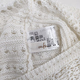 CAFUNE リネンコットン メッシュフリンジベスト 321535913 サイズ38 ロング ベスト ホワイト レディース カフネ【中古】6-0906M◎