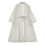 gungendo リネンパレットローブワンピース 定価46200円 里山パレットリネンワッシャー 石見銀山 ワンピース 26SS はいじろ ライトグレー レディース 群言堂【中古】6-0616M♪