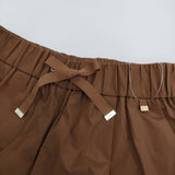Herno テクノタフタパンツ 定価69300円 サイズ42 ポリエステル イージー パンツ 26SS ブラウン レディース ヘルノ【中古】6-0616G♪
