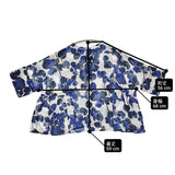 gungendo ローン浜昼顔プリント プルオーバー雛桜（ひなざくら） 定価36300円 古橋織物 石見銀山 ブラウス シャツ 26SS あおいろ ホワイト ブルー レディース 群言堂【中古】6-0616S♪