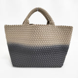 NAGHEDI ナゲティ ST BARTH ミディアムトートバッグ DIP DYE グラデーション 編み込み 定価63800円 26SS ベージュ ブラック レディース【中古】6-0612G♪