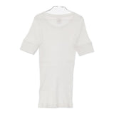 HYKE リブ クルーネック コットン100％ 日本製 半袖Ｔシャツ カットソー ホワイト レディース ハイク【中古】6-0627S△