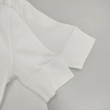 HYKE リブ クルーネック コットン100％ 日本製 半袖Ｔシャツ カットソー ホワイト レディース ハイク【中古】6-0627S△