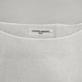 UNITED ARROWS リネン フリル ティアード ボートネック サイズ38 ブラウス シャツ ホワイト レディース ユナイテッドアローズ【中古】6-0627S△