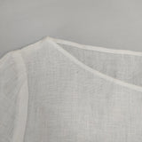 UNITED ARROWS リネン フリル ティアード ボートネック サイズ38 ブラウス シャツ ホワイト レディース ユナイテッドアローズ【中古】6-0627S△