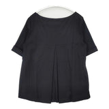 J&M Davidson ボートネック バックタック コットン 日本製 サイズ8 半袖Ｔシャツ カットソー ブラック レディース ジェイアンドエムデヴィッドソン【中古】6-0627S△