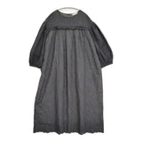 mina perhonen shadow 刺繍 定価110000円 aes3221 36/38 シアー ワンピース 26SS チャコールグレー ブラック レディース ミナペルホネン【中古】6-0616M♪