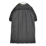 mina perhonen shadow 刺繍 定価110000円 aes3221 36/38 シアー ワンピース 26SS チャコールグレー ブラック レディース ミナペルホネン【中古】6-0616M♪