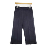 MARGARET HOWELL 578-7143004 COTTON TWILL TROUSERS ワイド パンツ ネイビー レディース マーガレットハウエル【中古】6-0905G∞