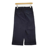 MARGARET HOWELL 578-7143004 COTTON TWILL TROUSERS ワイド パンツ ネイビー レディース マーガレットハウエル【中古】6-0905G∞