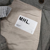 MHL. 595-7243502 千鳥格子 タック CHEF CHECK COTTON WOOL TROUSERS パンツ ブラック ベージュ レディース エムエイチエル【中古】6-0905G∞