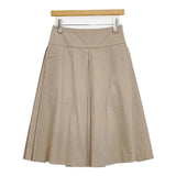 MARGARET HOWELL 578-5232002 プリーツ コットン PINPOINT OXFORD SKIRT スカート ベージュ レディース マーガレットハウエル【中古】6-0905M∞
