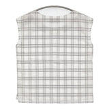 MARGARET HOWELL COTTON LINEN CHECK SHIRT コットンリネン 578-6151003 定価22000円 ブラウス シャツ ホワイト グレー レディース マーガレットハウエル【中古】6-0707S♪