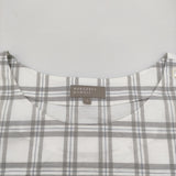 MARGARET HOWELL COTTON LINEN CHECK SHIRT コットンリネン 578-6151003 定価22000円 ブラウス シャツ ホワイト グレー レディース マーガレットハウエル【中古】6-0707S♪