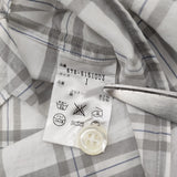 MARGARET HOWELL COTTON LINEN CHECK SHIRT コットンリネン 578-6151003 定価22000円 ブラウス シャツ ホワイト グレー レディース マーガレットハウエル【中古】6-0707S♪